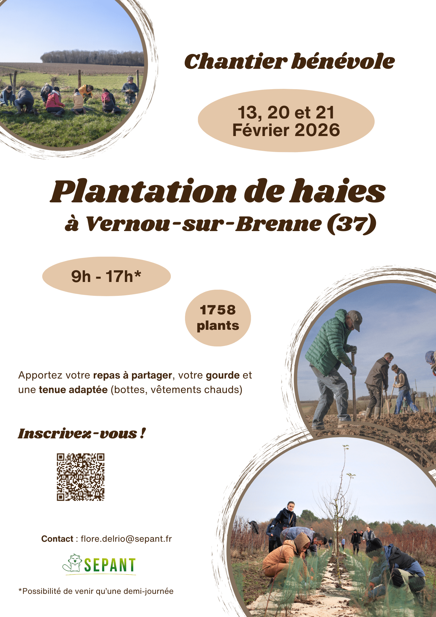 Venez planter les 1055 mètres de haies Chez Basile Rochette (13/02)